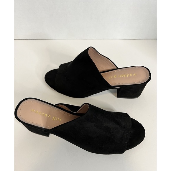 Womens Madden 9 Slip On Black Sandal Block Heel 90s Y2K - Picture 4 of 6